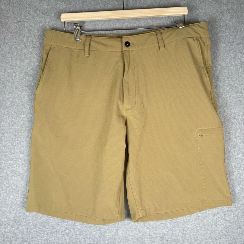 The North Face Mens Size 36 Chino Flat Front Shorts Tan Khaki Brown Pockets
